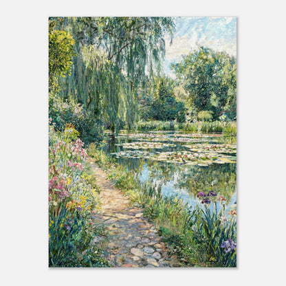 Giverny Garden Path & Water Lilies Impressionist Art Print