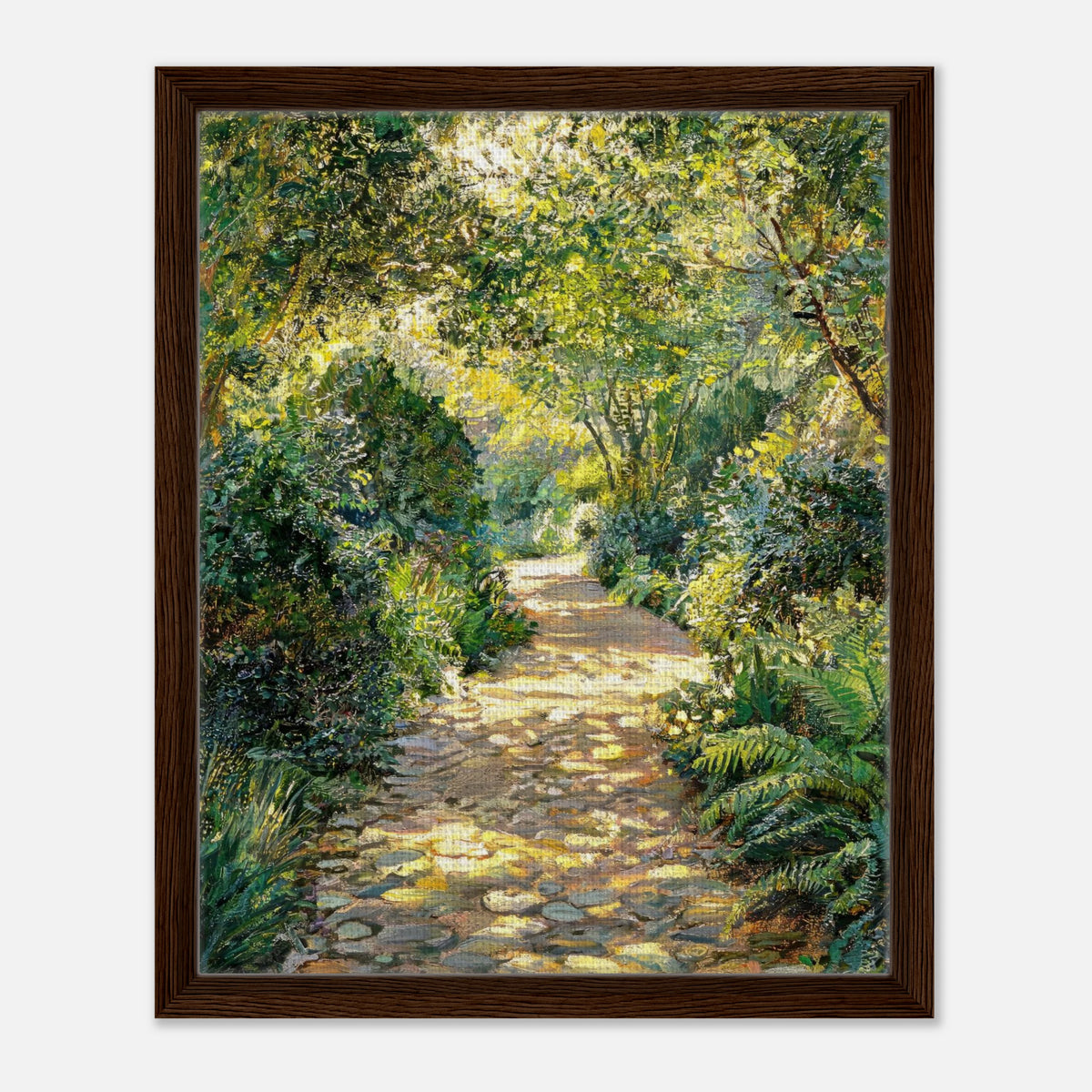 Sunlit Woodland Path Impressionist Art Print