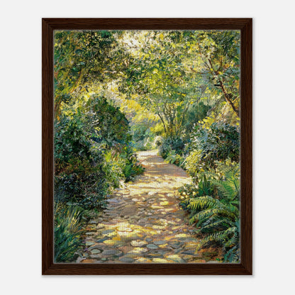 Sunlit Woodland Path Impressionist Art Print