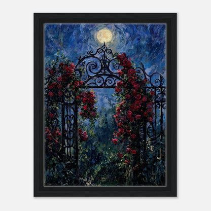 Moonlit Rose Arch Garden Impressionist Art Print