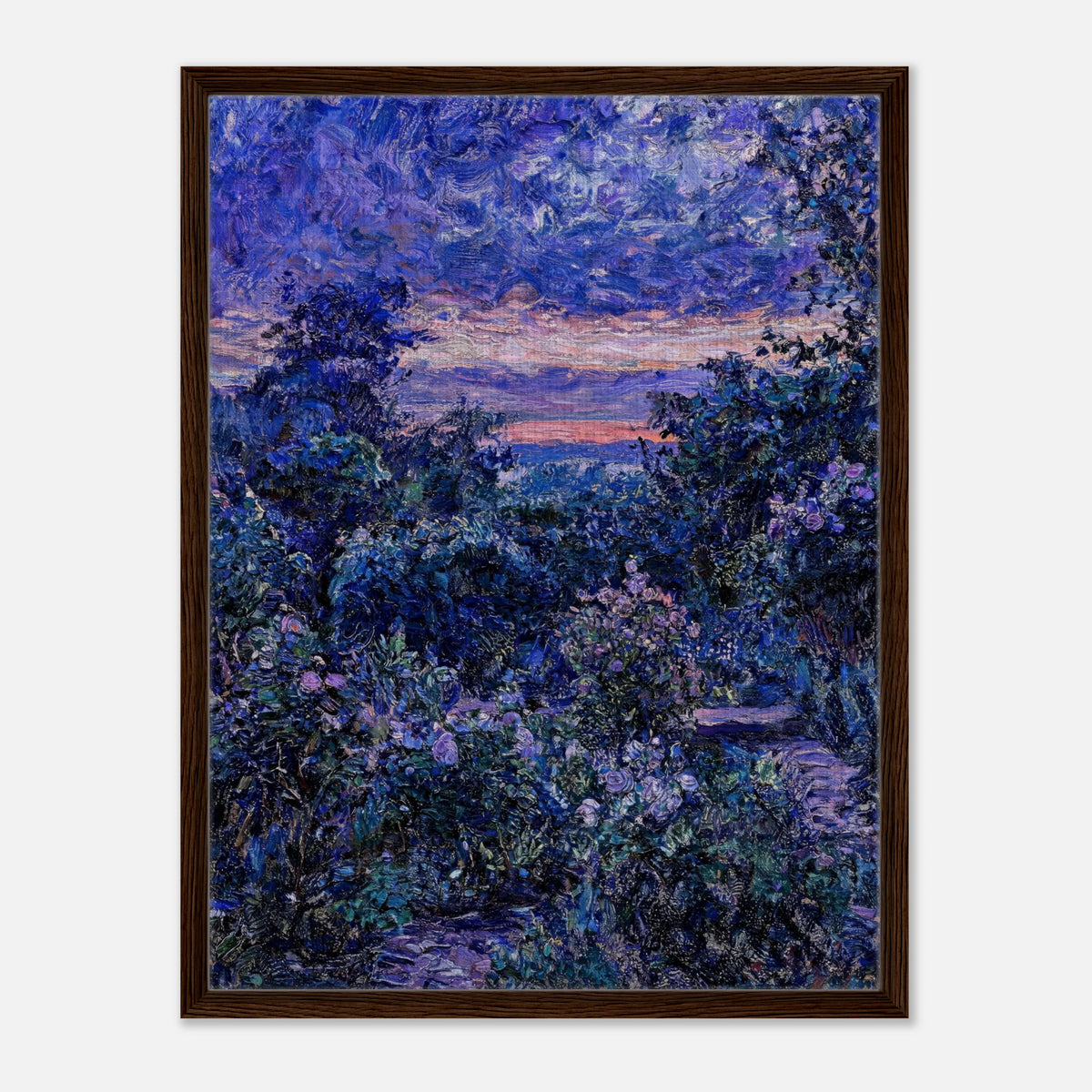 Twilight Garden & Blue Dusk Impressionist Art Print