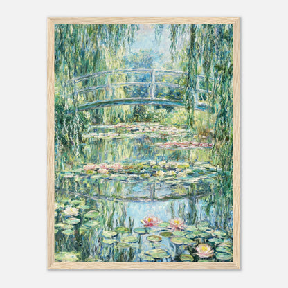 Weeping Willow & Japanese Bridge Water Lilies Impressionist Art Print