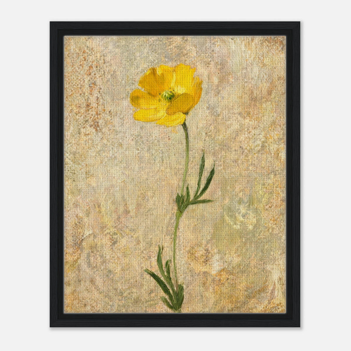 Solitary Yellow Wildflower Impressionist Art Print