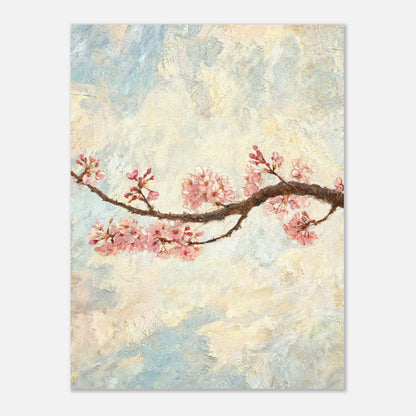 Blossoming Cherry Branch & Pastel Sky Impressionist Art Print