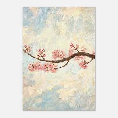 Blossoming Cherry Branch & Pastel Sky Impressionist Art Print