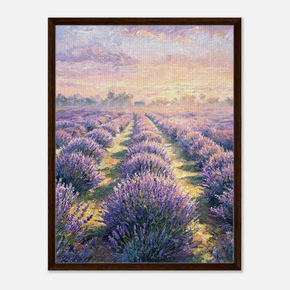 Provence Lavender Field at Sunset Impressionist Art Print