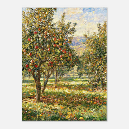 Sunlit Apple Orchard in Autumn Impressionist Art Print
