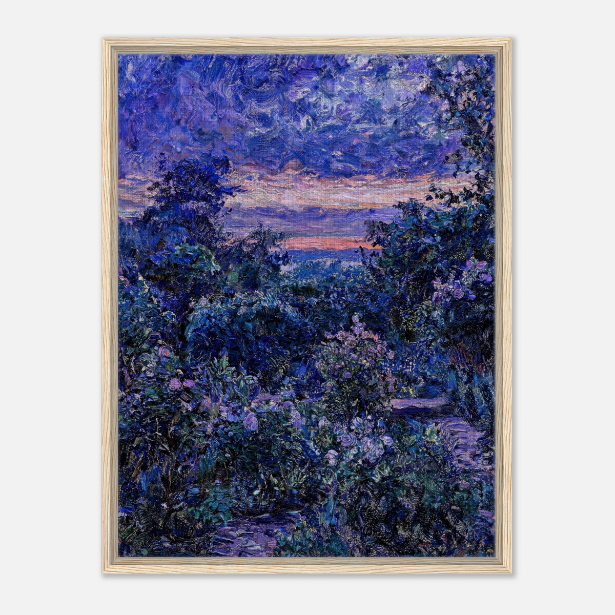 Twilight Garden & Blue Dusk Impressionist Art Print