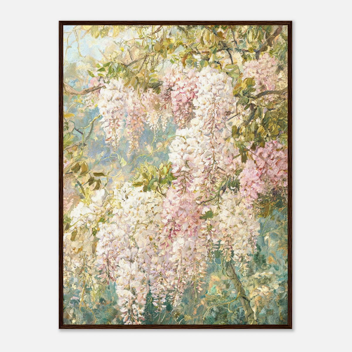 Cascading Wisteria Blossoms Impressionist Art Print