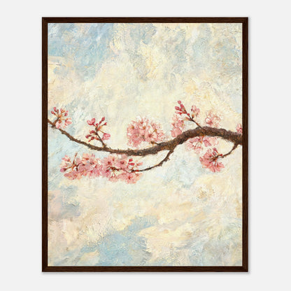 Blossoming Cherry Branch & Pastel Sky Impressionist Art Print