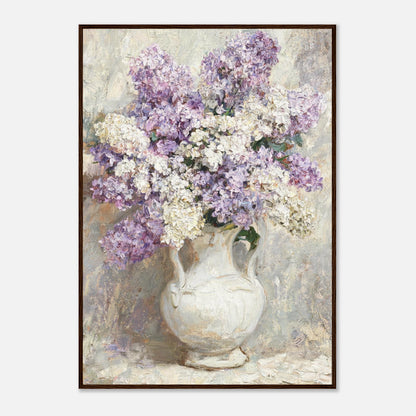 Lilac Blossoms in White Ceramic Vase Impressionist Art Print