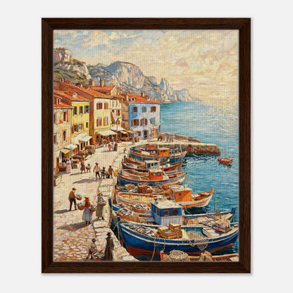 Mediterranean Fishing Harbor Impressionist Art Print