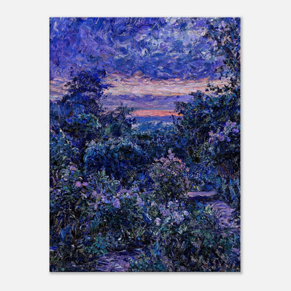 Twilight Garden & Blue Dusk Impressionist Art Print