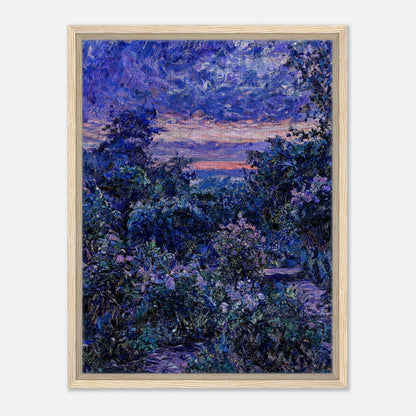 Twilight Garden & Blue Dusk Impressionist Art Print
