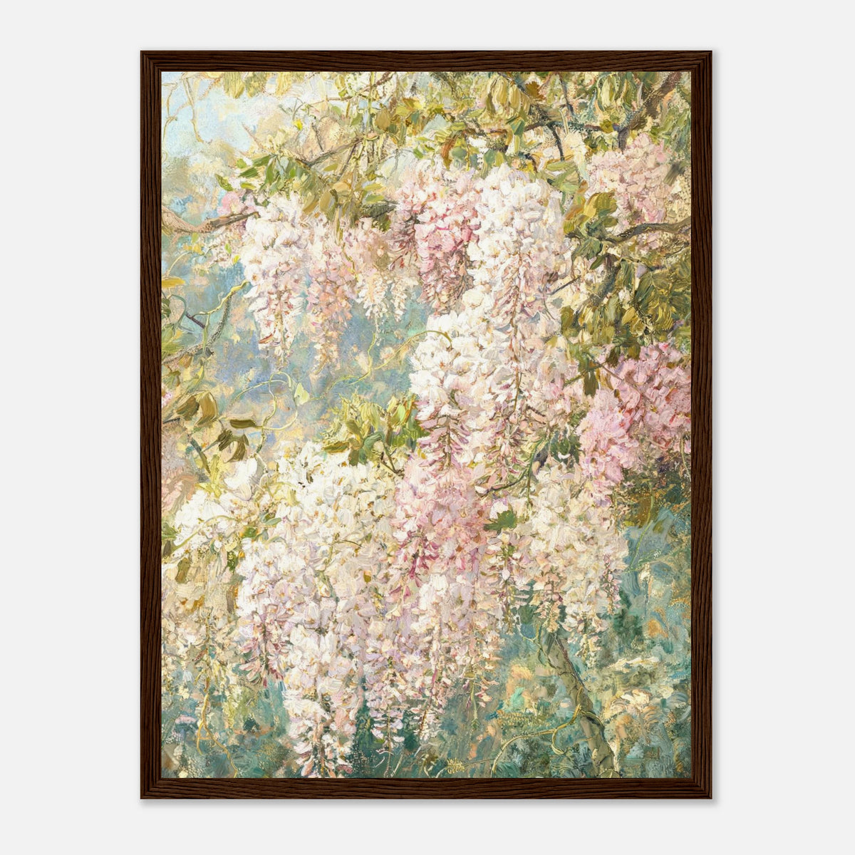 Cascading Wisteria Blossoms Impressionist Art Print