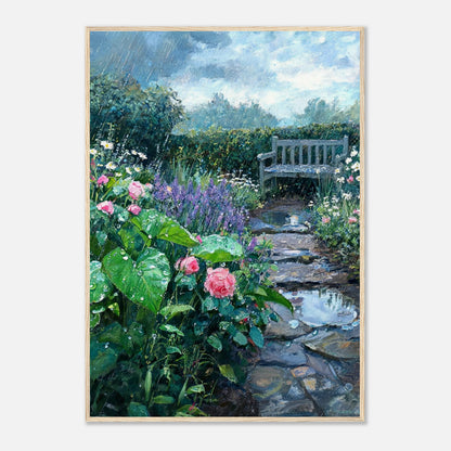 Raindrops in the Secret Garden Impressionist Art Print