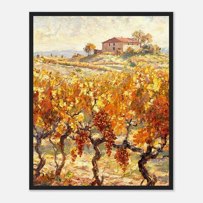 Tuscan Vineyard in Autumn Impressionist Art Print