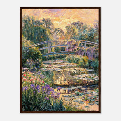 Golden Sunset Japanese Bridge Impressionist Art Print