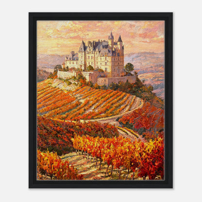 Autumn French Castle Vineyard Impressionist Art Print