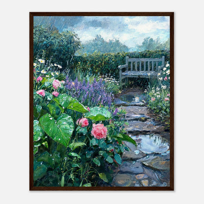 Raindrops in the Secret Garden Impressionist Art Print