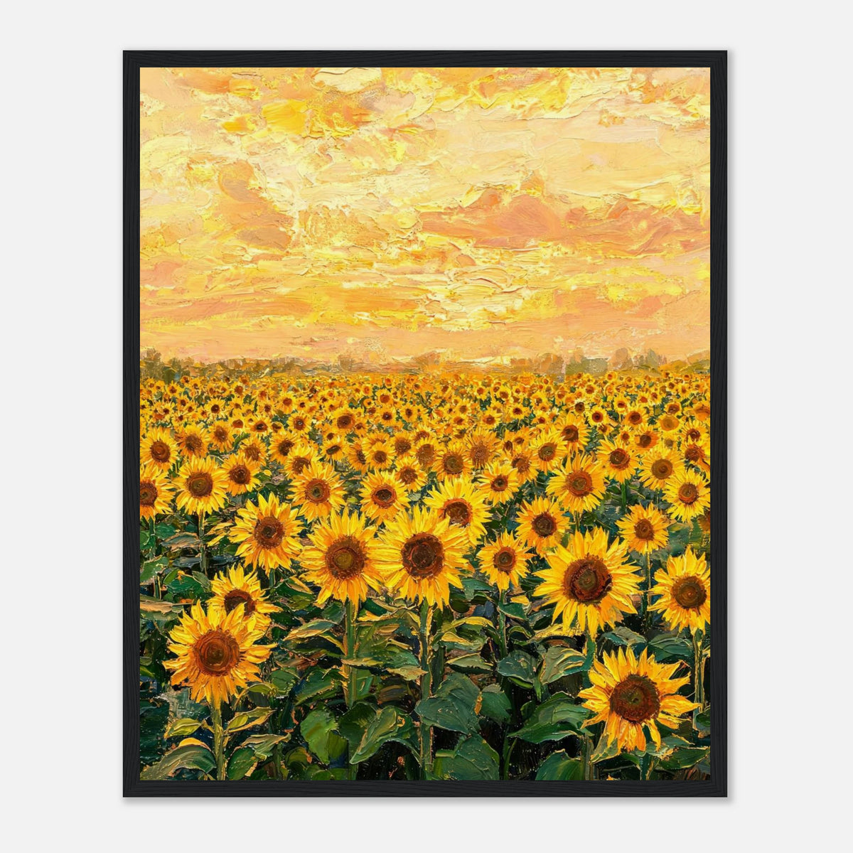 Golden Sunflower Field Framed Fine Art Print