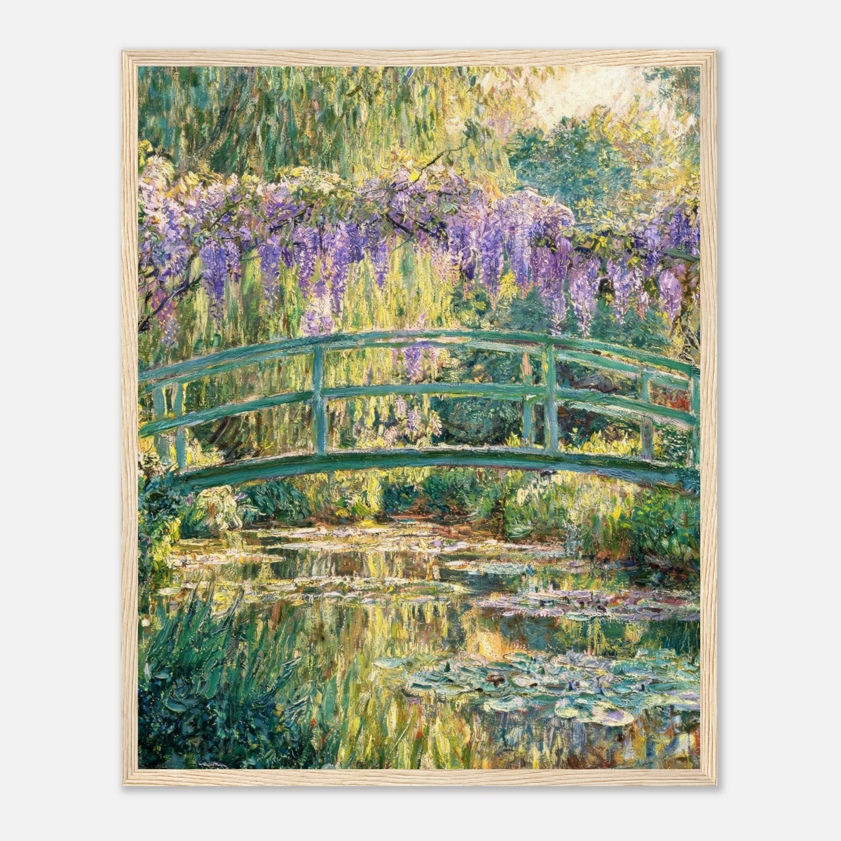 Wisteria & Japanese Bridge Impressionist Art Print