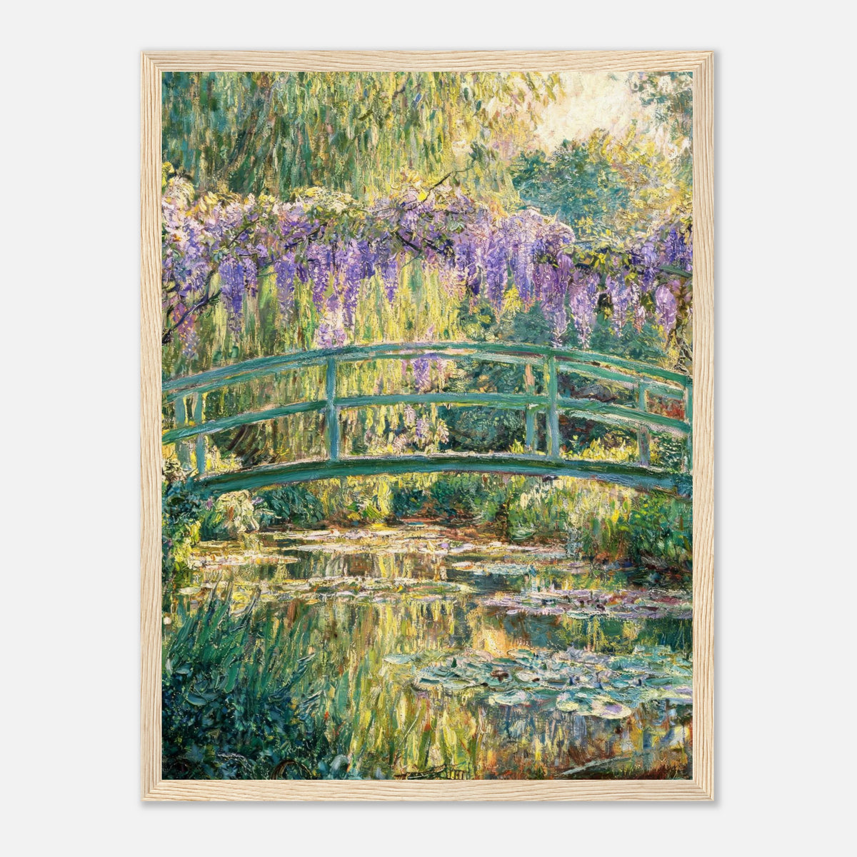 Wisteria & Japanese Bridge Impressionist Art Print