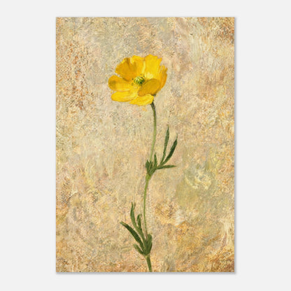 Solitary Yellow Wildflower Impressionist Art Print