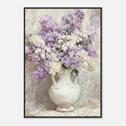 Lilac Blossoms in White Ceramic Vase Impressionist Art Print