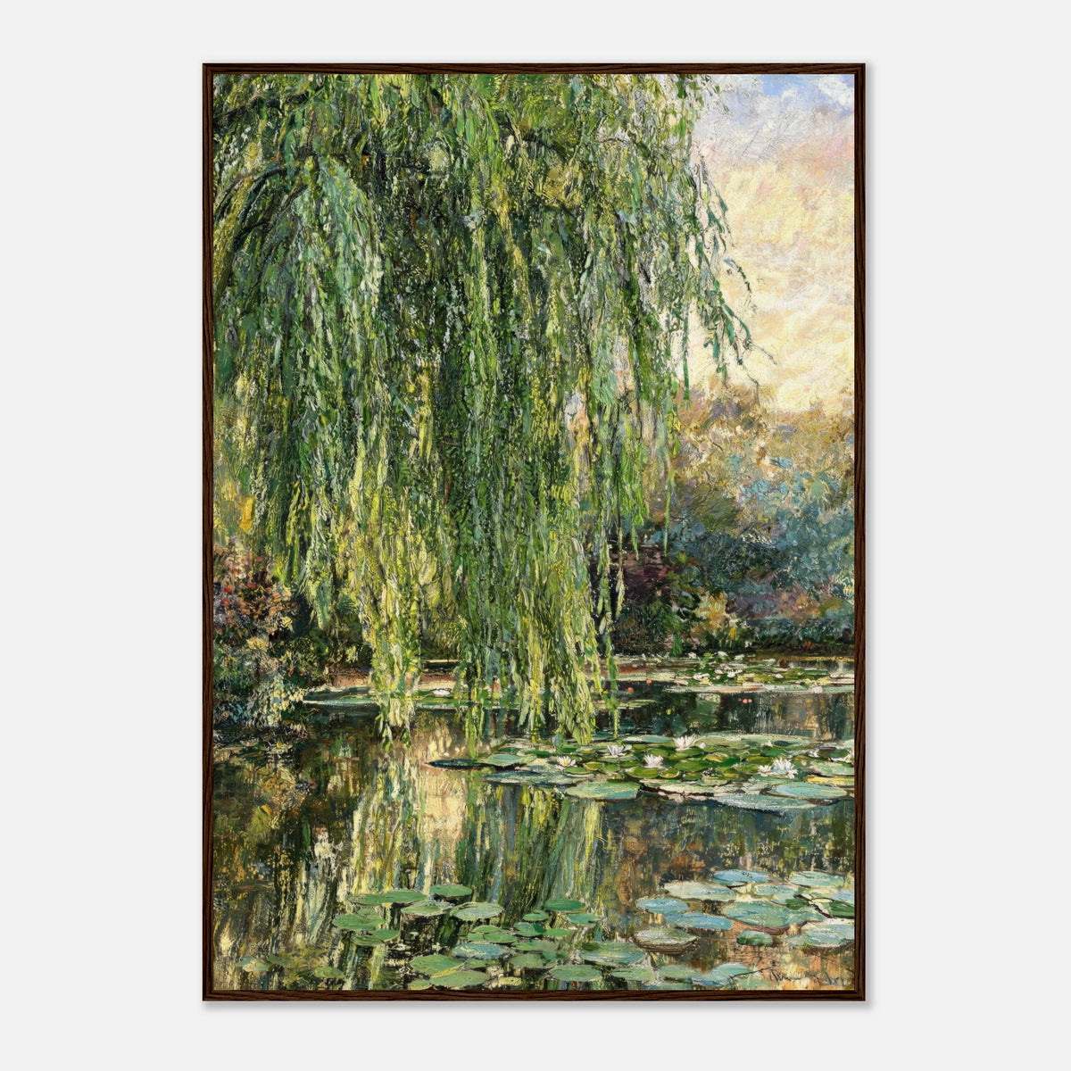 Monet's Weeping Willow & Water Lilies Impressionist Art Print