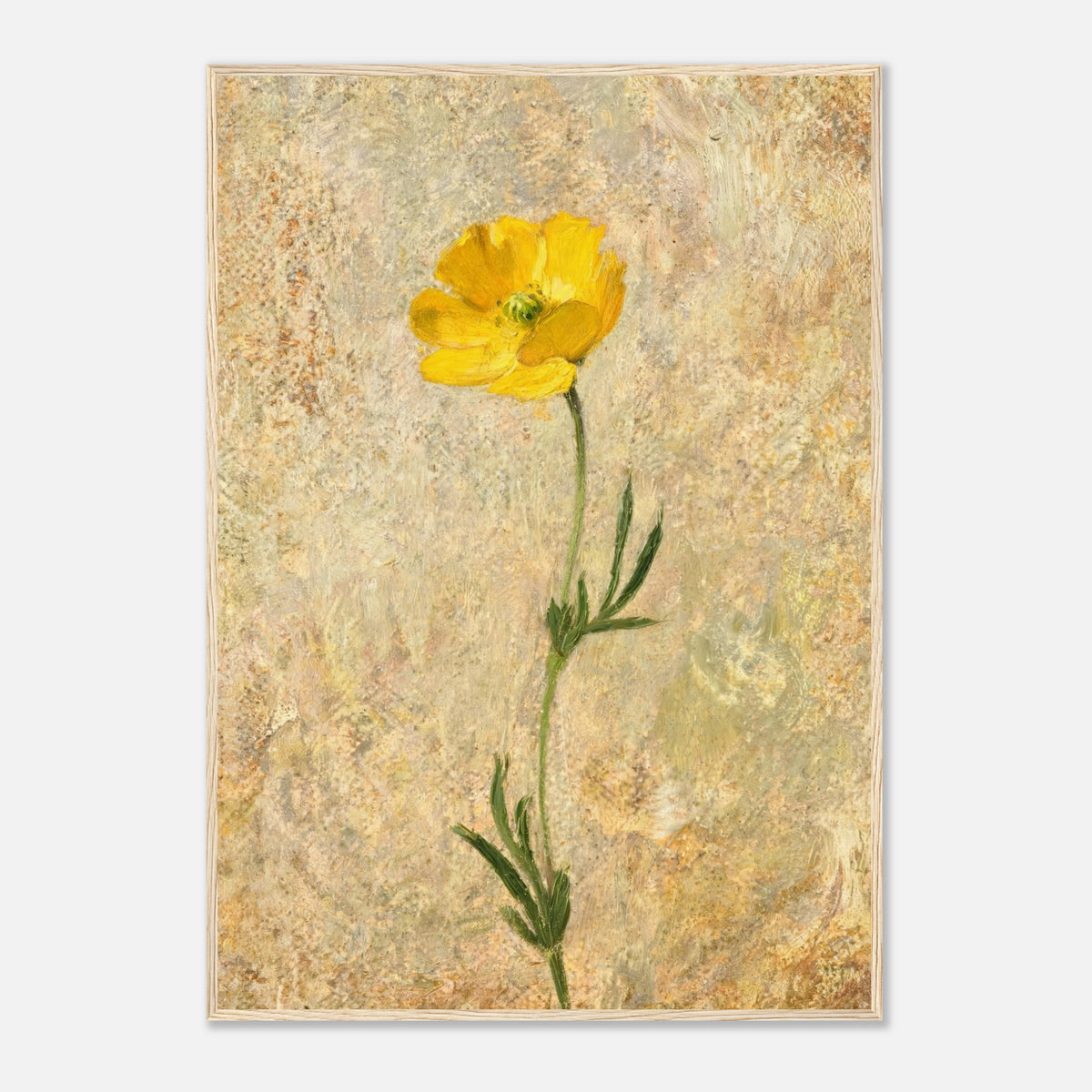 Solitary Yellow Wildflower Impressionist Art Print
