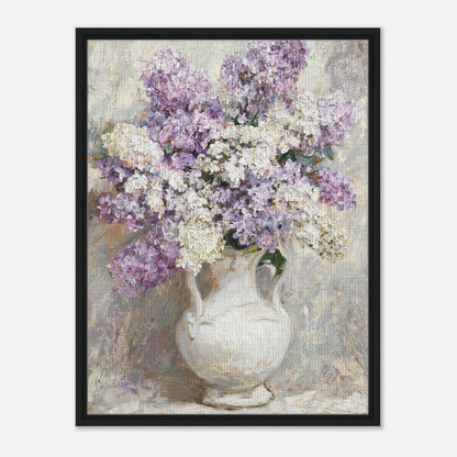 Lilac Blossoms in White Ceramic Vase Impressionist Art Print