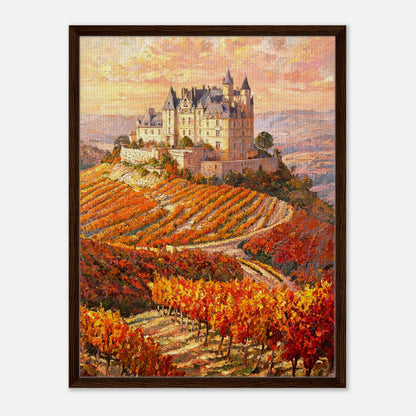 Autumn French Castle Vineyard Impressionist Art Print