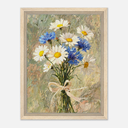 Wild Daisy & Blue Cornflower Bouquet Impressionist Art Print