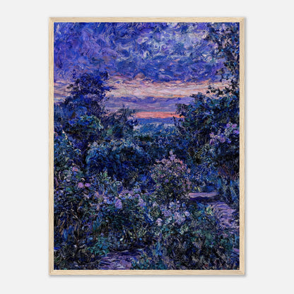 Twilight Garden & Blue Dusk Impressionist Art Print
