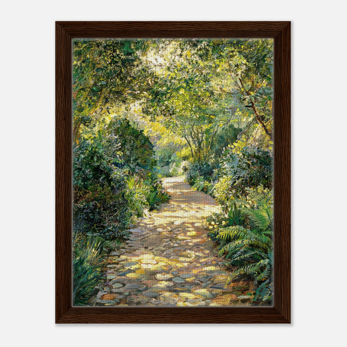 Sunlit Woodland Path Impressionist Art Print