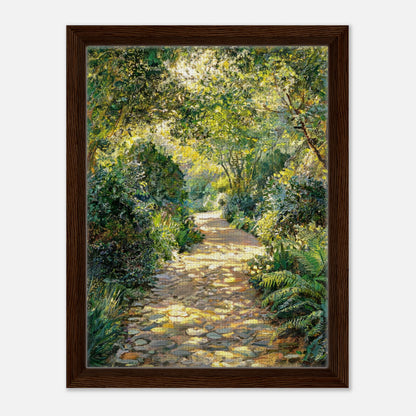 Sunlit Woodland Path Impressionist Art Print