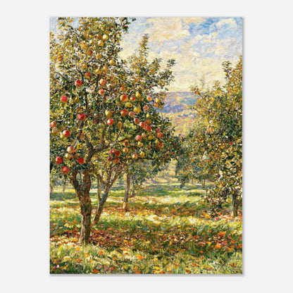 Sunlit Apple Orchard in Autumn Impressionist Art Print