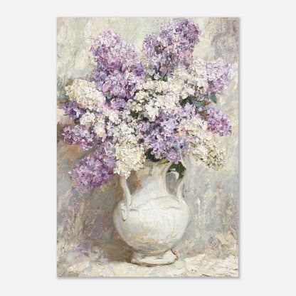 Lilac Blossoms in White Ceramic Vase Impressionist Art Print