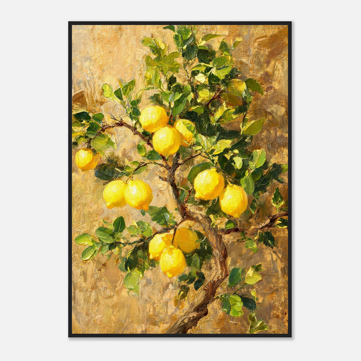 Sunlit Lemon Tree & Mediterranean Orchard Impressionist Art Print