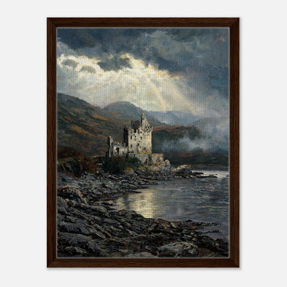 Historic Scottish Castle by Lakeside Impressionist Art Print