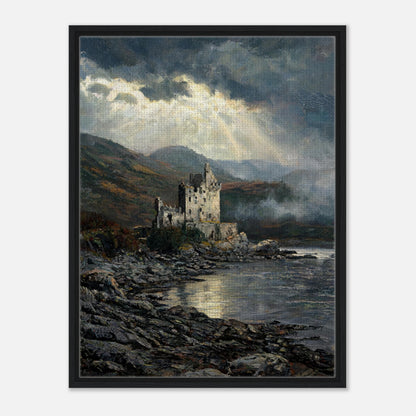 Historic Scottish Castle by Lakeside Impressionist Art Print