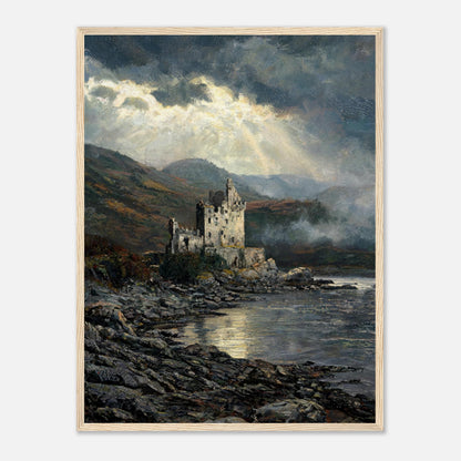 Historic Scottish Castle by Lakeside Impressionist Art Print