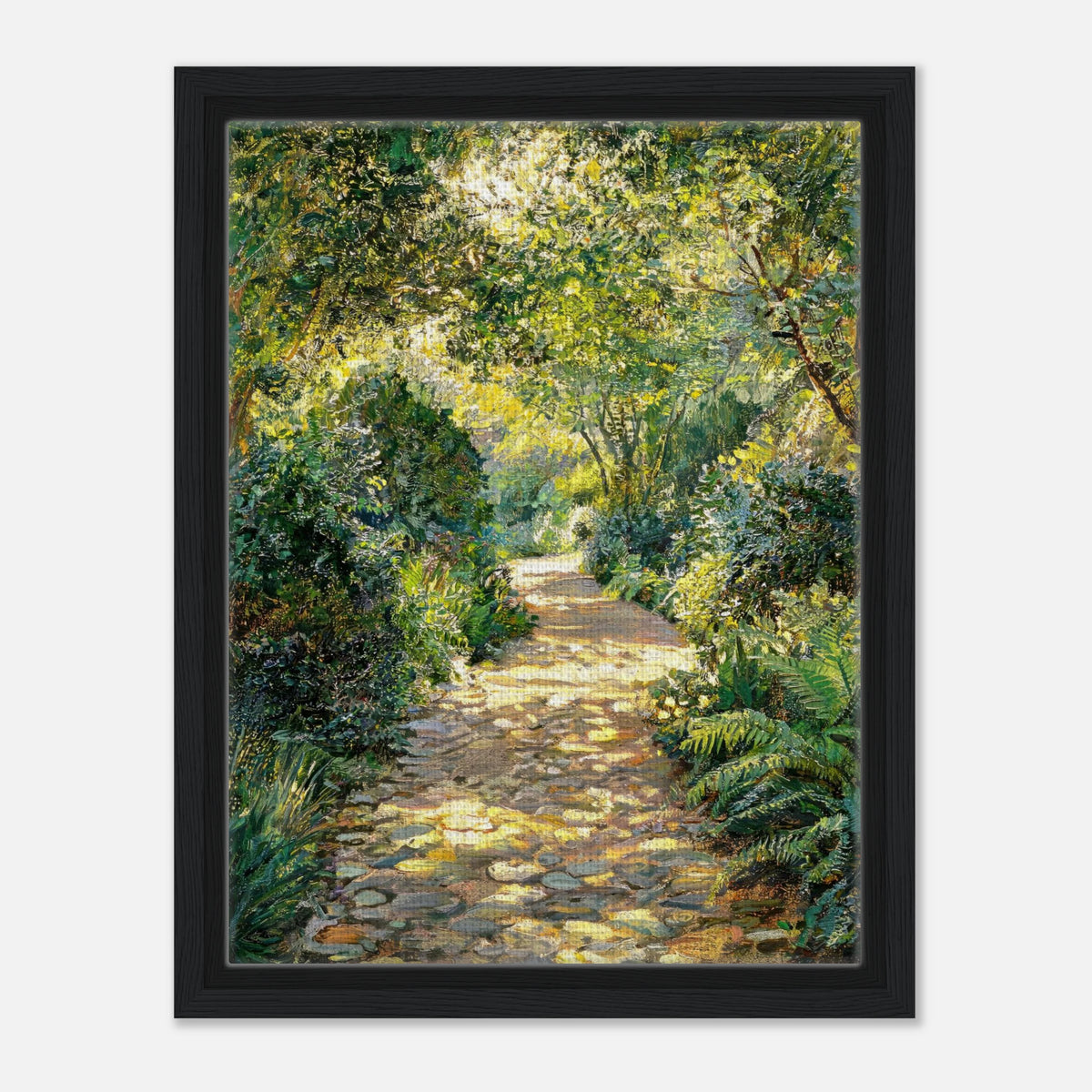 Sunlit Woodland Path Impressionist Art Print
