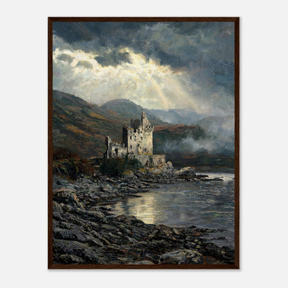 Historic Scottish Castle by Lakeside Impressionist Art Print