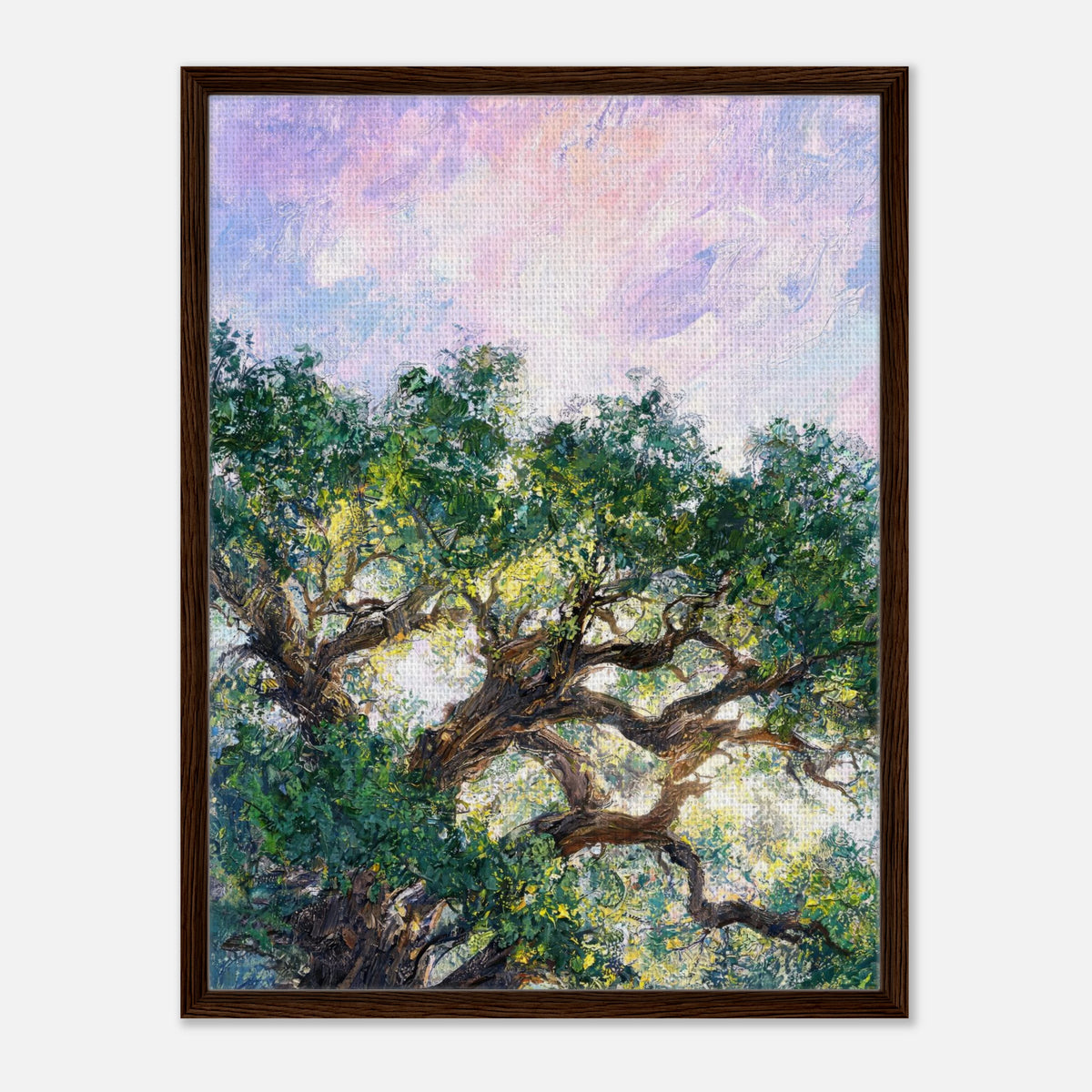 Ancient Tree & Pastel Sky Impressionist Art Print