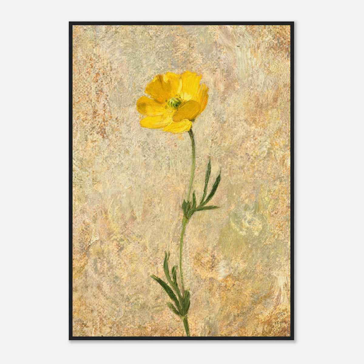 Solitary Yellow Wildflower Impressionist Art Print
