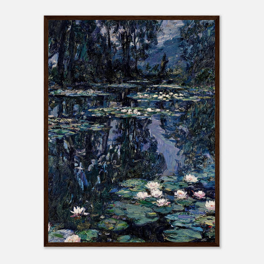 Nocturne Water Lilies & Dark Pond Impressionist Art Print