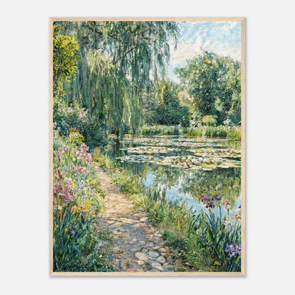 Giverny Garden Path & Water Lilies Impressionist Art Print
