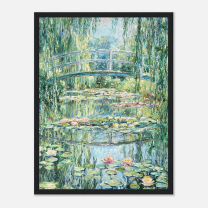 Weeping Willow & Japanese Bridge Water Lilies Impressionist Art Print